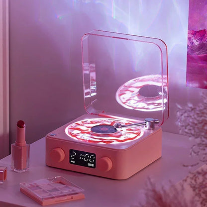 Retro Waves Bluetooth Vinyl Player with RGB Light - Sleep Aid Turntable Speaker with White Noise