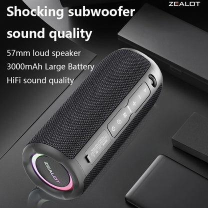 S49 Pro 20W Portable Bluetooth Speakers - Powerful Subwoofer with 10 Hours Playtime & 3000mAh Battery