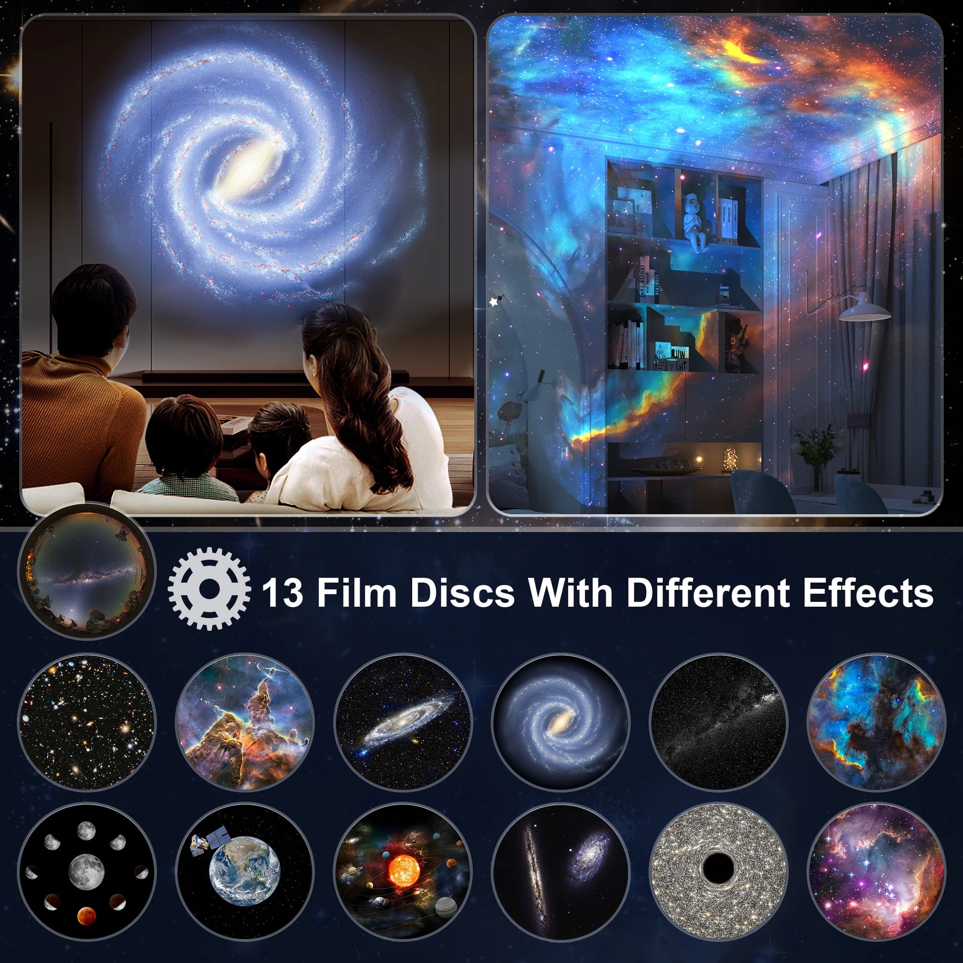 Transform Your Space with the Galaxy Projector: Stunning Starry Sky Night Light & Solar System Constellation for Kids' Bedrooms