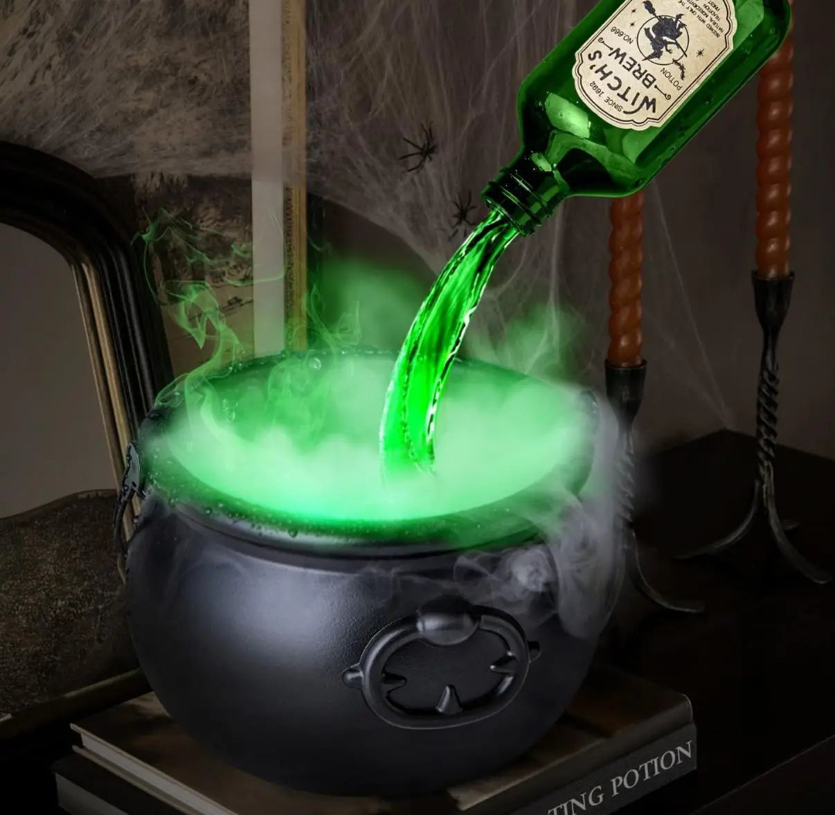 Enchanting Black Wizard Bowl with Magic Float Bottle & Diffuser - Perfect for Spooky Halloween Parties and Haunted Home Decor!