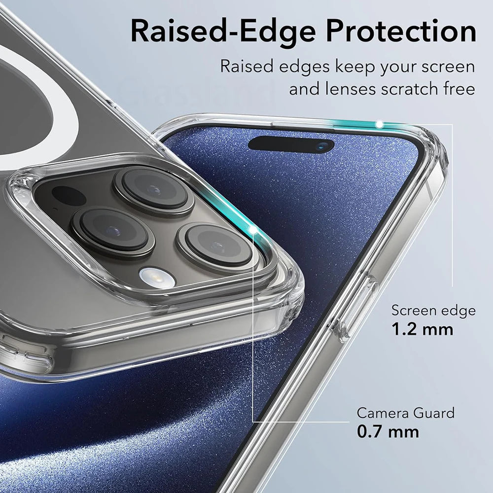 Luxury Magnetic Wireless Charge for Magsafe Case for Iphone 16 15 14 13 12 11 Pro XR XS Max 7 8 plus Back Cover Transparent Case
