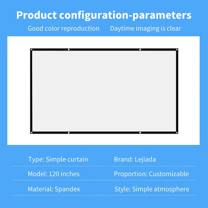 Projection Screen Portable Simple Curtain Anti-Light Display for Home Outdoor 60 72 84 100 120 150 Inch HD Travel Home Theater