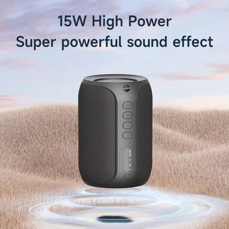 S32PRO 15W Waterproof Portable Bluetooth 5.2 Speaker - Mini TWS Column Box with TF Card Support for Outdoor Adventures
