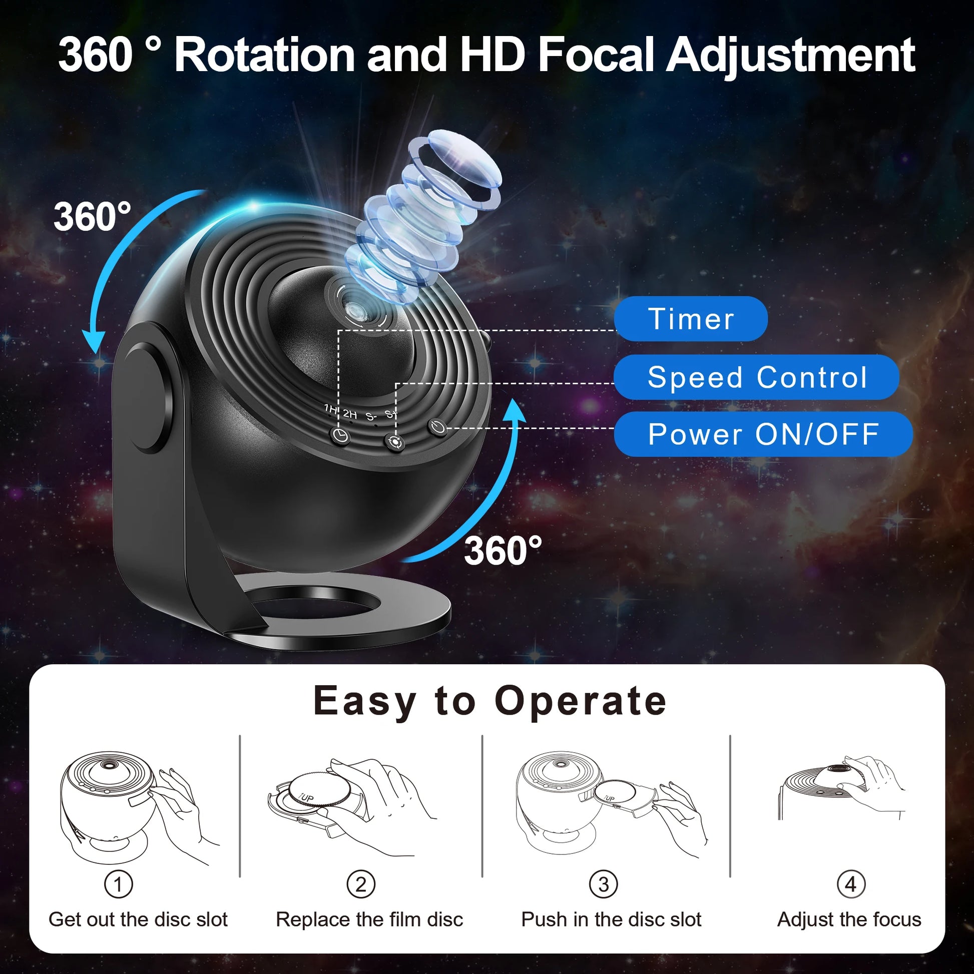 Transform Your Space with the Galaxy Projector: Stunning Starry Sky Night Light & Solar System Constellation for Kids' Bedrooms