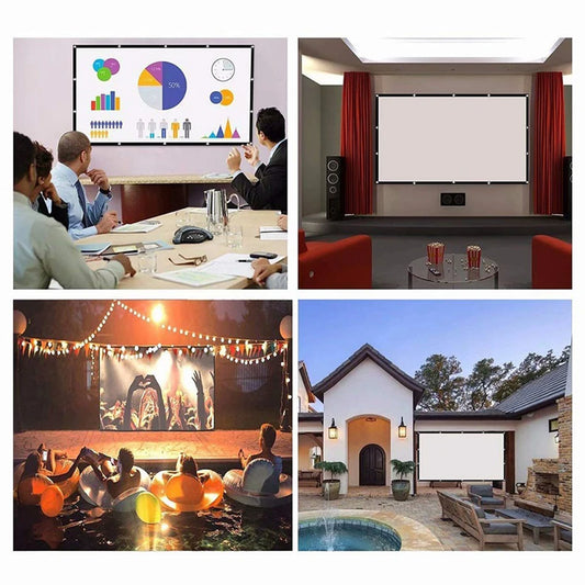 Projection Screen Portable Simple Curtain Anti-Light Display for Home Outdoor 60 72 84 100 120 150 Inch HD Travel Home Theater