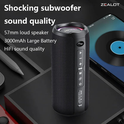 S49 Pro 20W Portable Bluetooth Speakers - Powerful Subwoofer with 10 Hours Playtime & 3000mAh Battery