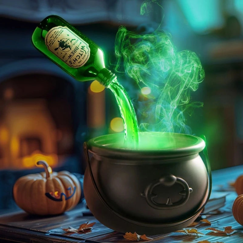Enchanting Black Wizard Bowl with Magic Float Bottle & Diffuser - Perfect for Spooky Halloween Parties and Haunted Home Decor!