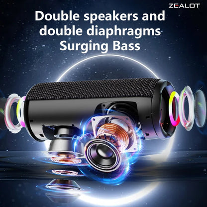 S49 Pro 20W Portable Bluetooth Speakers - Powerful Subwoofer with 10 Hours Playtime & 3000mAh Battery